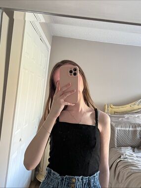 Forever 21 Classic Black Square-Neck Bodysuit